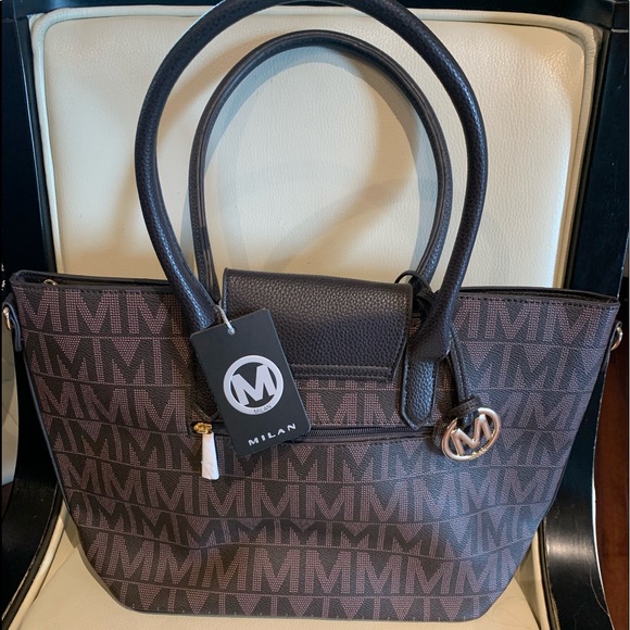 Milan chocolate 2 strap bag, matching wallet . NEW - Picture 2 of 6